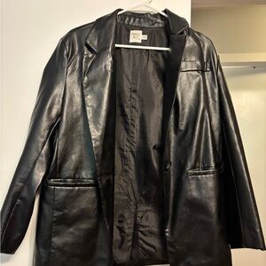 Princess Polly Faux Leather Black Jacket